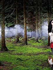 A tasty woman of a certain age has sex outside.