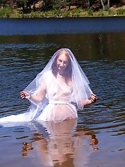 An older woman with perfect breast shape.