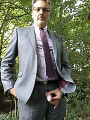 Fascinating older lady is posing seminaked