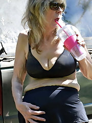 Stunning older girl gets seminaked