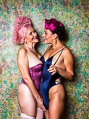 Mature amateur milf with short hair in leotard