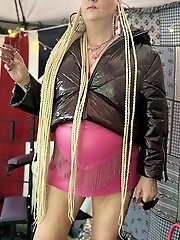 The guy tried to take off panties of hot German MILF Sabrina Lingerie